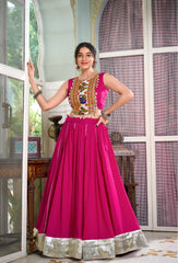 RAYON LEHENGA AND GAMTHI BLOUSE FOR NAVRATRI